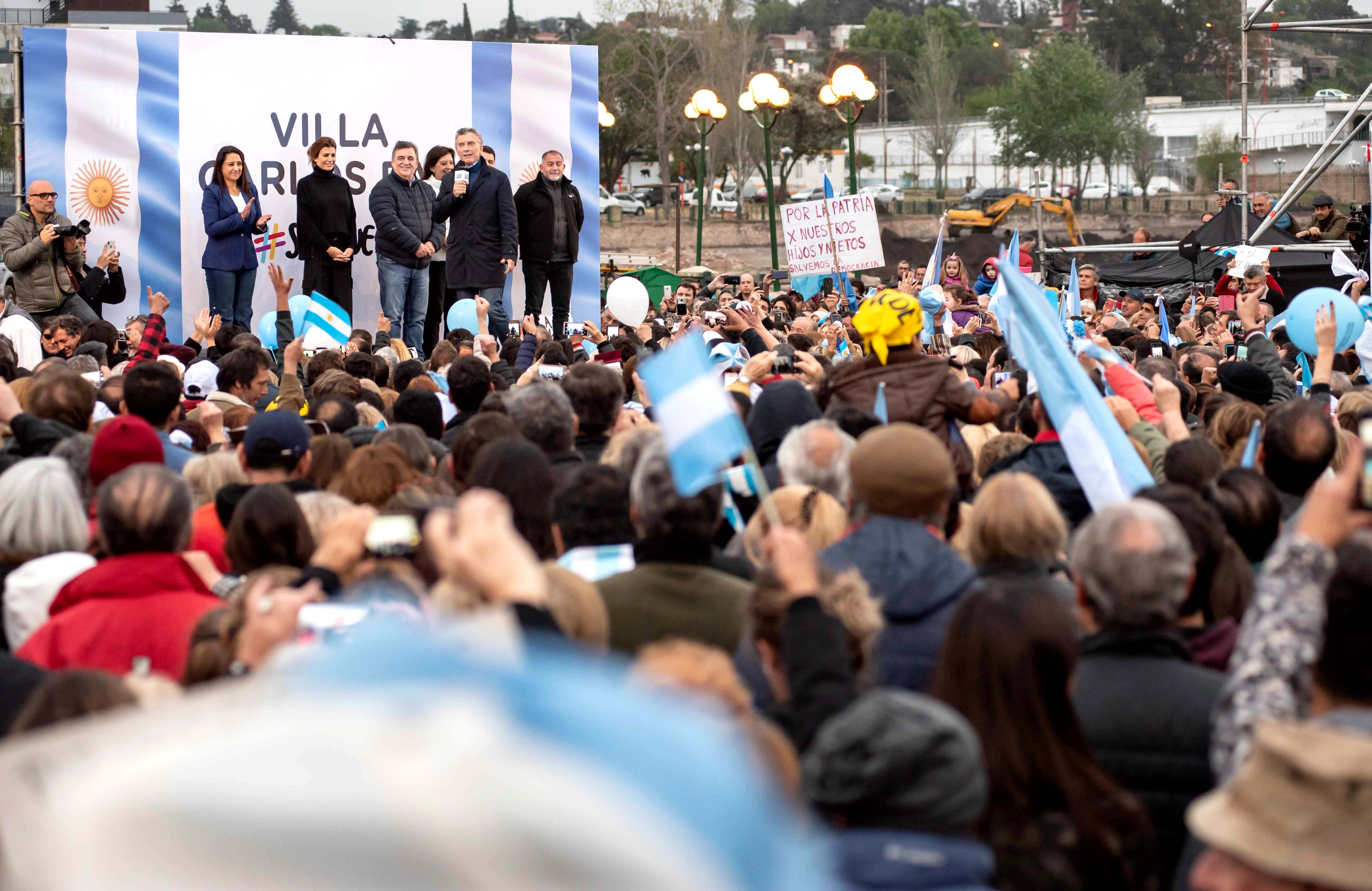 Mauricio Macri, en un nuevo encuentro de la Marcha del Sí Se Puede en la ciudad cordobesa de Villa Carlos Paz.