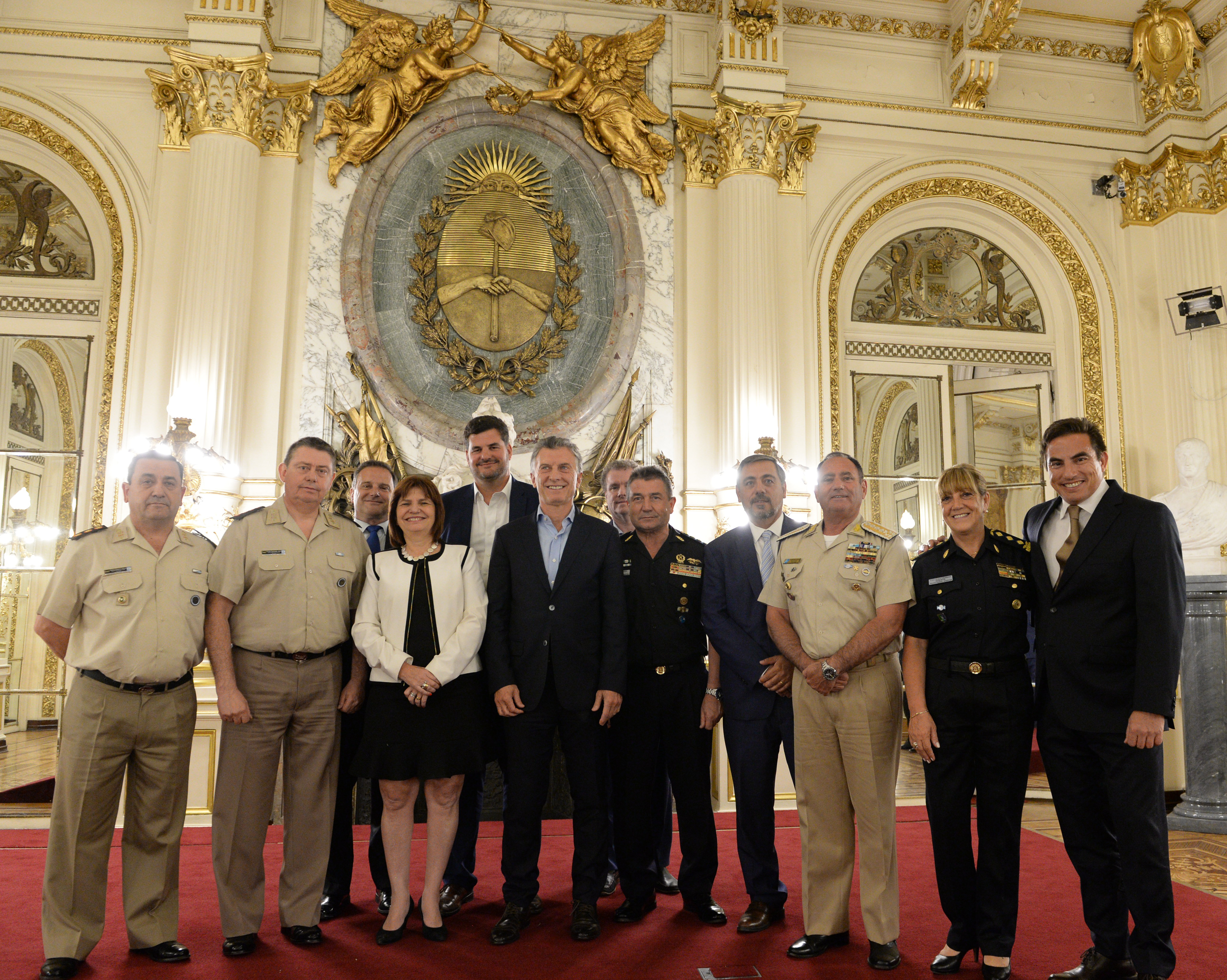 El Presidente Macri recibió a autoridades de las Fuerzas de Seguridad.