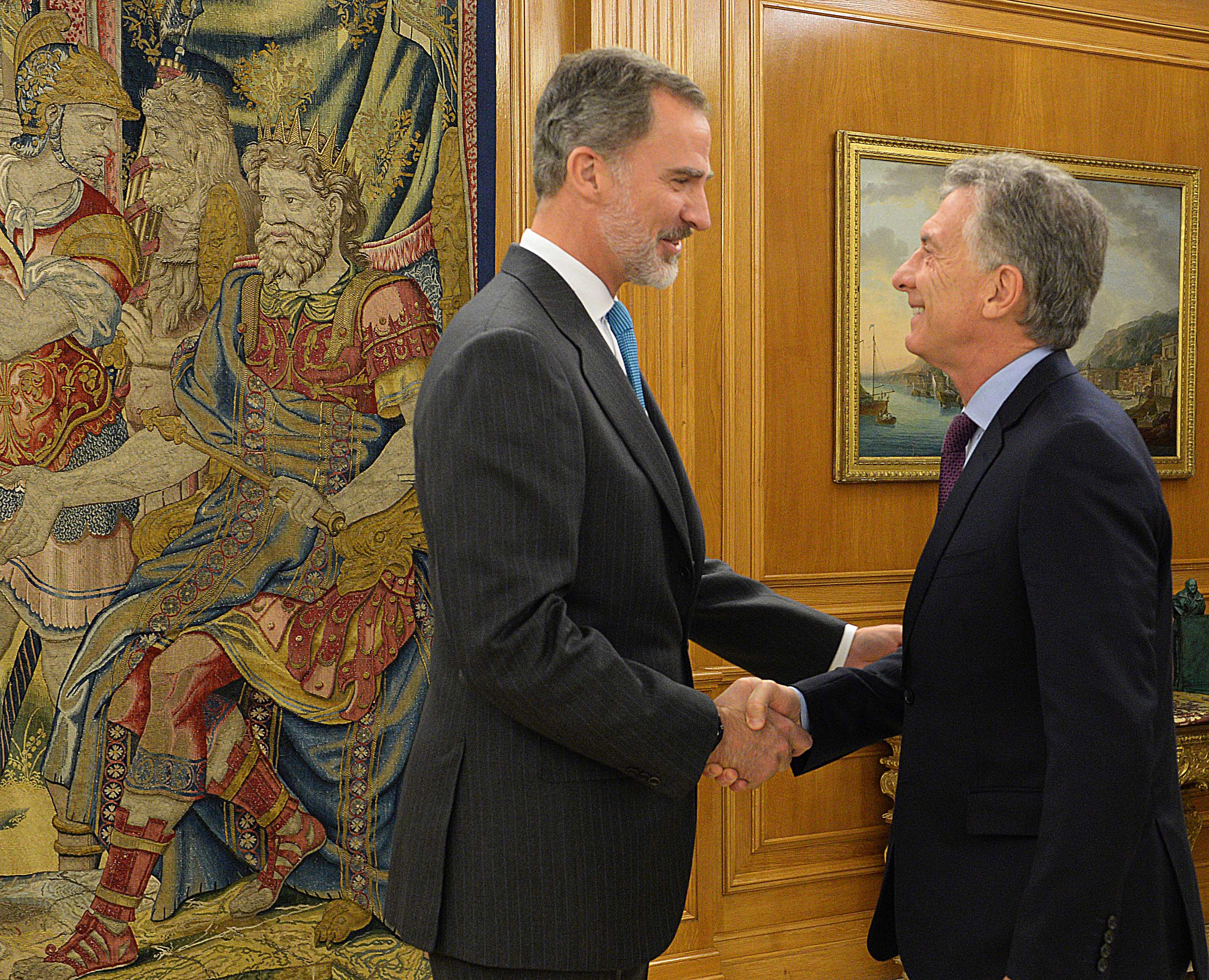 El Presidente Macri fue recibido por el rey Felipe VI de España, en el Palacio de la Zarzuela, Madrid.