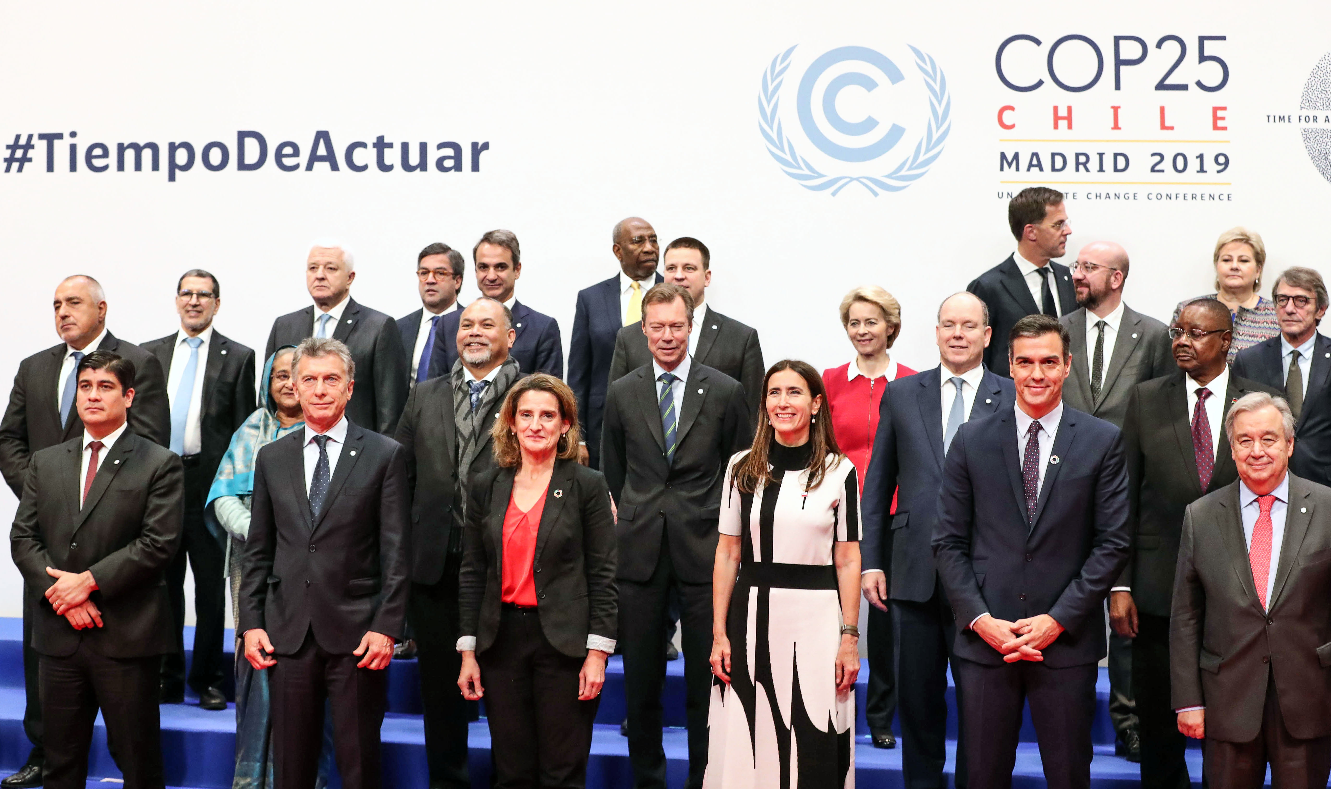 El Presidente Mauricio Macri junto a los representantes de la XXV Conferencia de Naciones Unidas sobre el Cambio Climático.