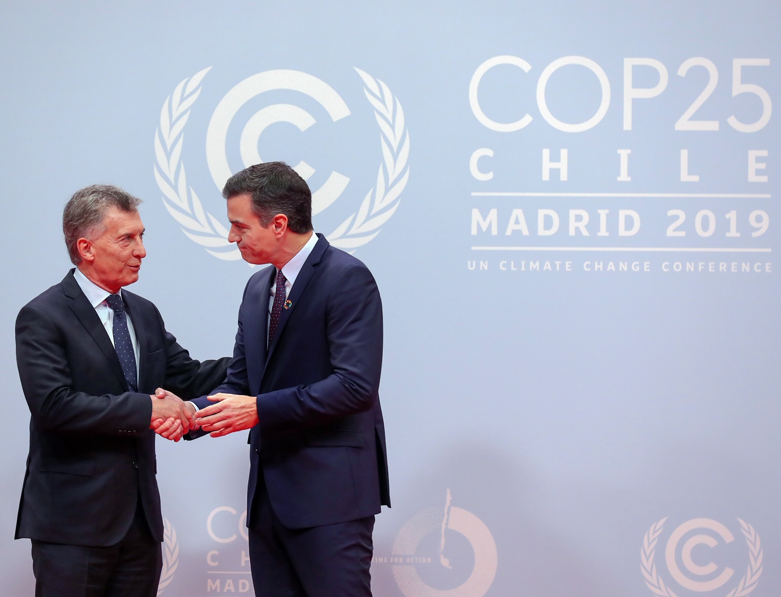 El Presidente Macri durante la Cumbre de Cambio Climático, en Madrid.