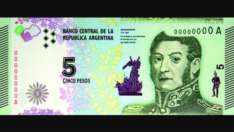 billetes de 5 pesos