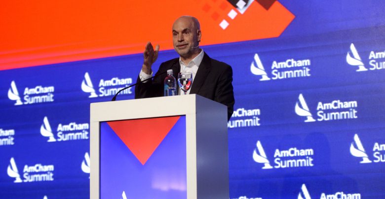 El Jefe de Gobierno de la Ciudad de Buenos Aires, Horacio Rodríguez Larreta, participó del AmCham Summit 2022 en el hotel Alvear Icon.