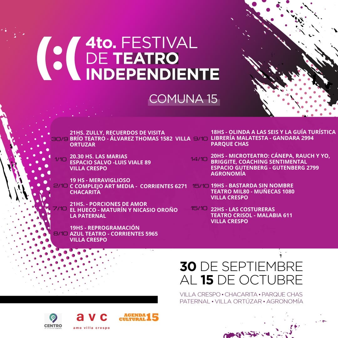 El viernes 30 comienza el Festival de Teatro Independiente de la Comuna 15.